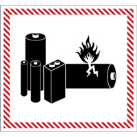 Hazardous Material Handling Labels, 4-1/2" L x 5-1/2" W, Black on Red SGQ532 | OSI Industrial Sales