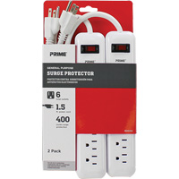 Surge Protector 2-Pack, 6 Outlets, 400 J, 1875 W, 1.5' Cord XJ247 | OSI Industrial Sales