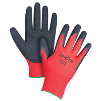 Black & Red Crinkle Grip Coated Gloves, 8/Medium, Rubber Latex Coating, 13 Gauge, Polyester Shell SFM542 | OSI Industrial Sales