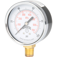 Pressure Gauge, 2-1/2" , 0 - 100 psi, Bottom Mount, Analogue YB882 | OSI Industrial Sales