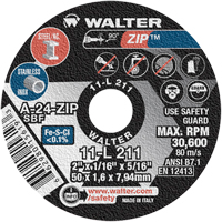 Zip™ Cut-Off Wheel, 2" x 1/16", 5/16" Arbor, Type 1, Aluminum Oxide, 5100 RPM YC582 | OSI Industrial Sales